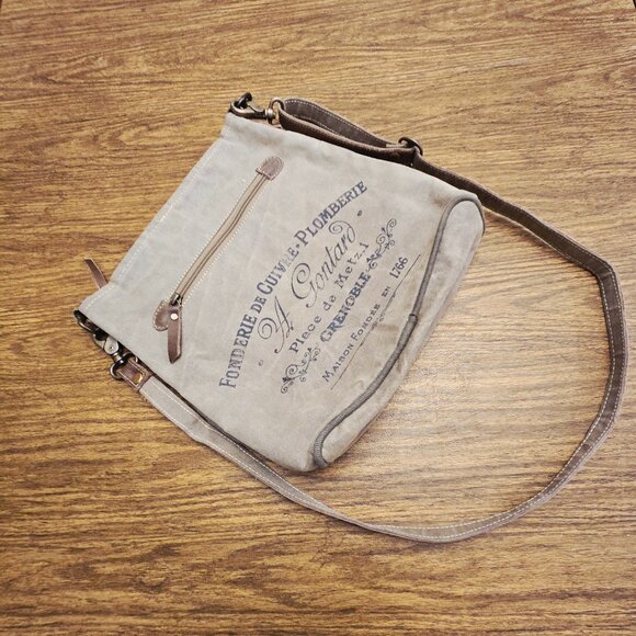 MYRA BAG Women's 100% Cotton/Leather Patchwork Design Crossbody Bag - Medium - Picture 6 of 16